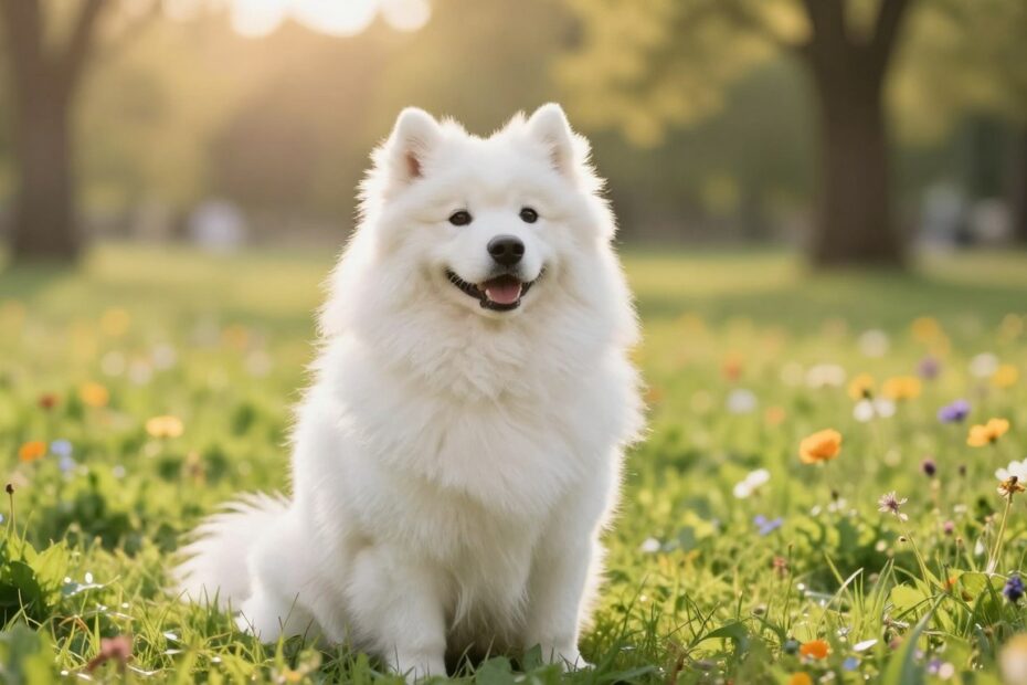 Biały puchaty pies jaka to rasa